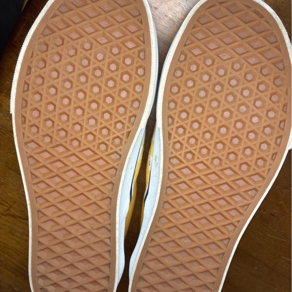 Vans Mustard and White Checkered Slip-Ons - Picture 3 of 3